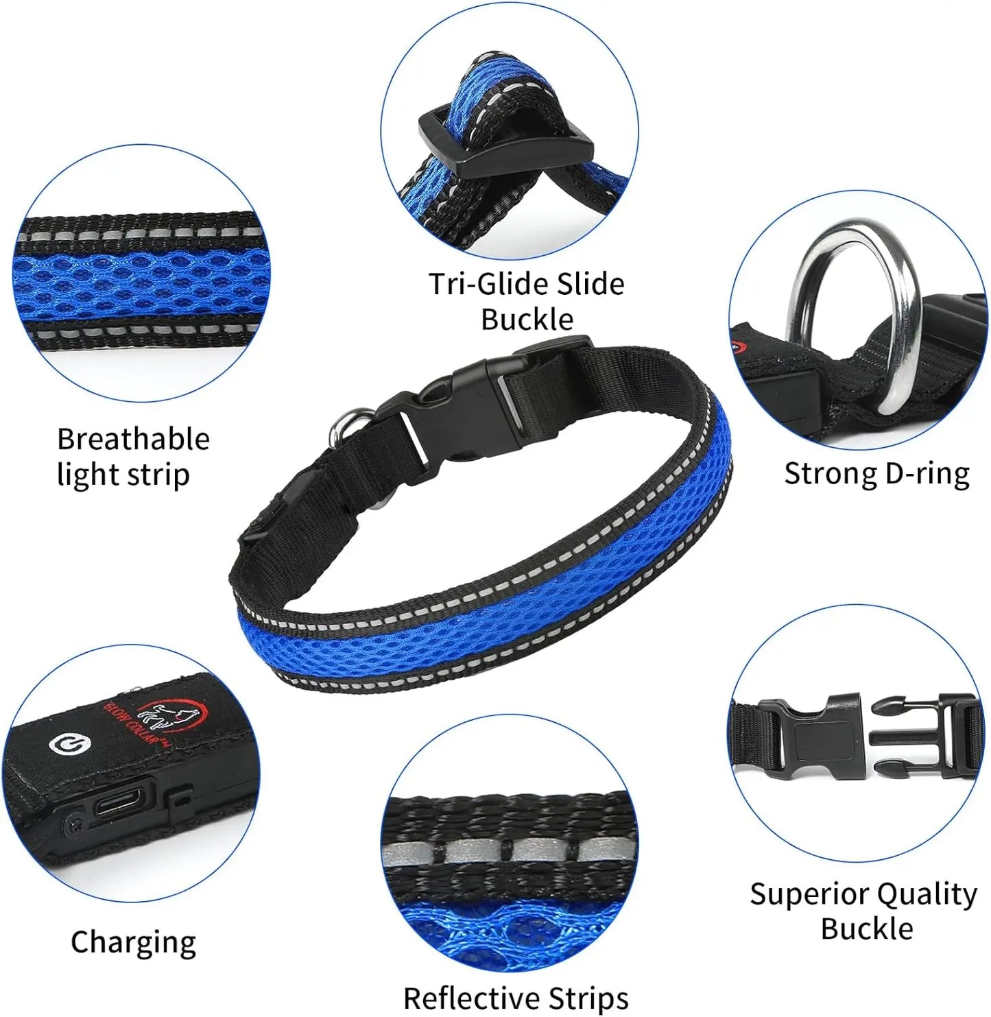 Illuminate Your Dog's Adventures: High-Visibility LED Light-Up Collar for Safe Nighttime Walks - USB Rechargeable & Adjustable for All Sizes