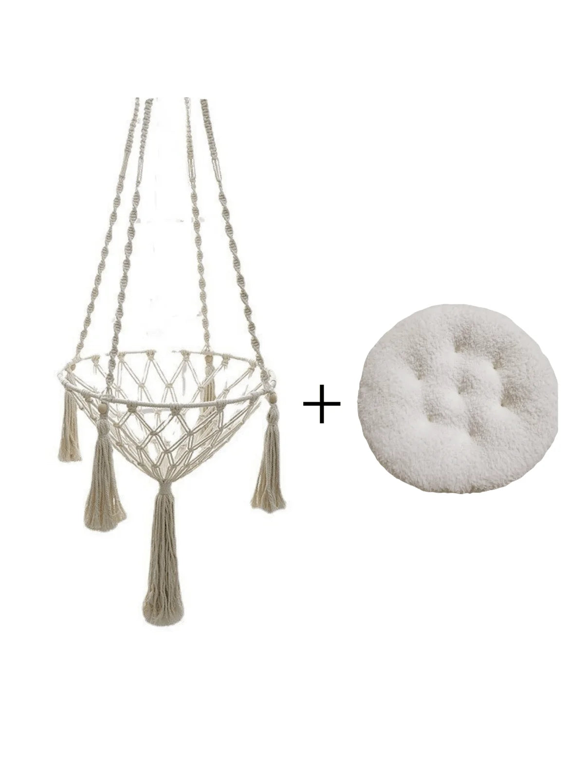 Cozy Winter Cat Hammock - Hand Woven Cotton Rope Swing for Indoor Kittens