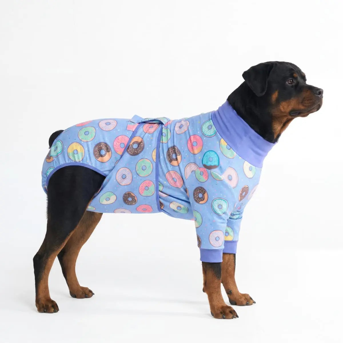 Spark Paws Dog Surgery Recovery Suit - The Ultimate Comfort Solution for Post-Surgery Pets, Soft Anti-Lick Onesie for Spay/Neuter Recovery - Donuts - Size S