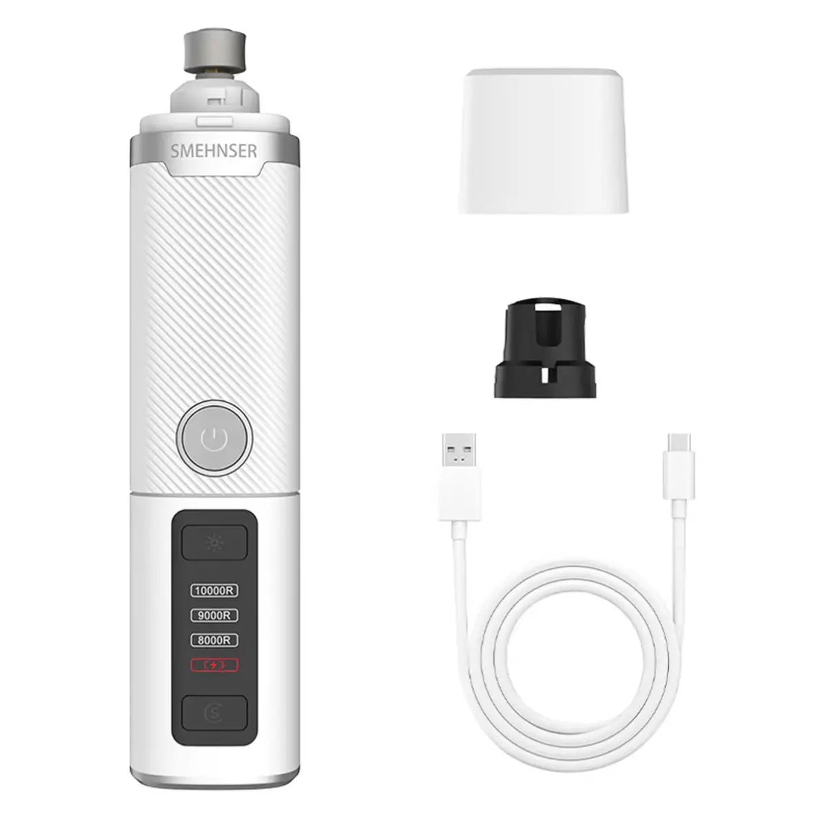 Whisper Quiet Low Noise Dog Nail Grinder - Electric Trimmer with 2 LED Lights, 3 Adjustable Speeds, and 1500mAh Rechargeable Battery for Stress-Free Grooming of Dogs, Cats, and Rabbits