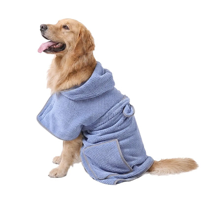 Transform Bath Time with Our Premium Hooded Microfiber Dog Bathrobe - Super Absorbent, Multi-Size, and Machine Washable for Ultimate Pet Comfort