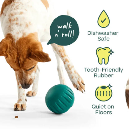 Engaging Enrichment: Woof Walkabout Adjustable Difficulty Dog Puzzle and Treat Dispenser - Durable Rubber Slow Feeder for Active Pups