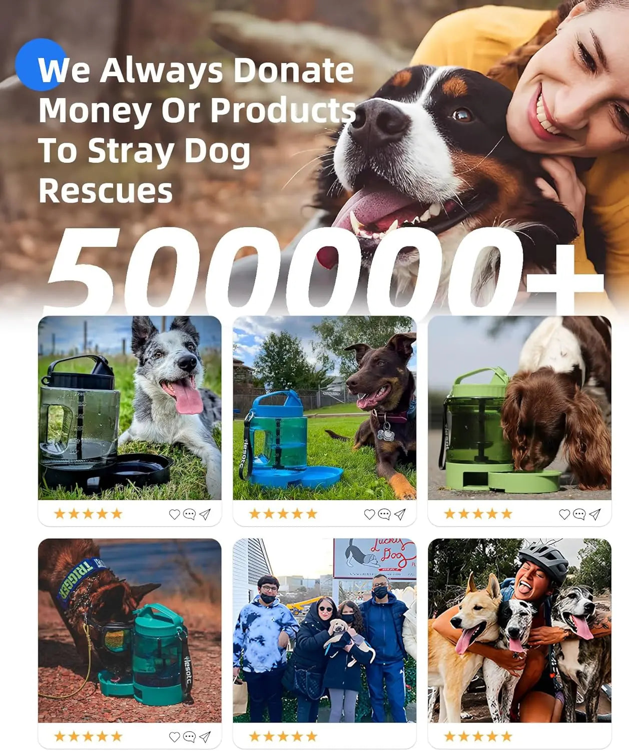 Stay Hydrated on Your Adventures with the Lesotc 77Oz Portable Dog Water Bottle Dispenser - Perfect for Hiking, Camping, and Travel!