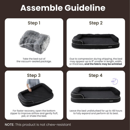 Lesure Realortho Dog Bed - Premium Orthopedic Support for Large & Senior Dogs with Waterproof Cover for Ultimate Comfort