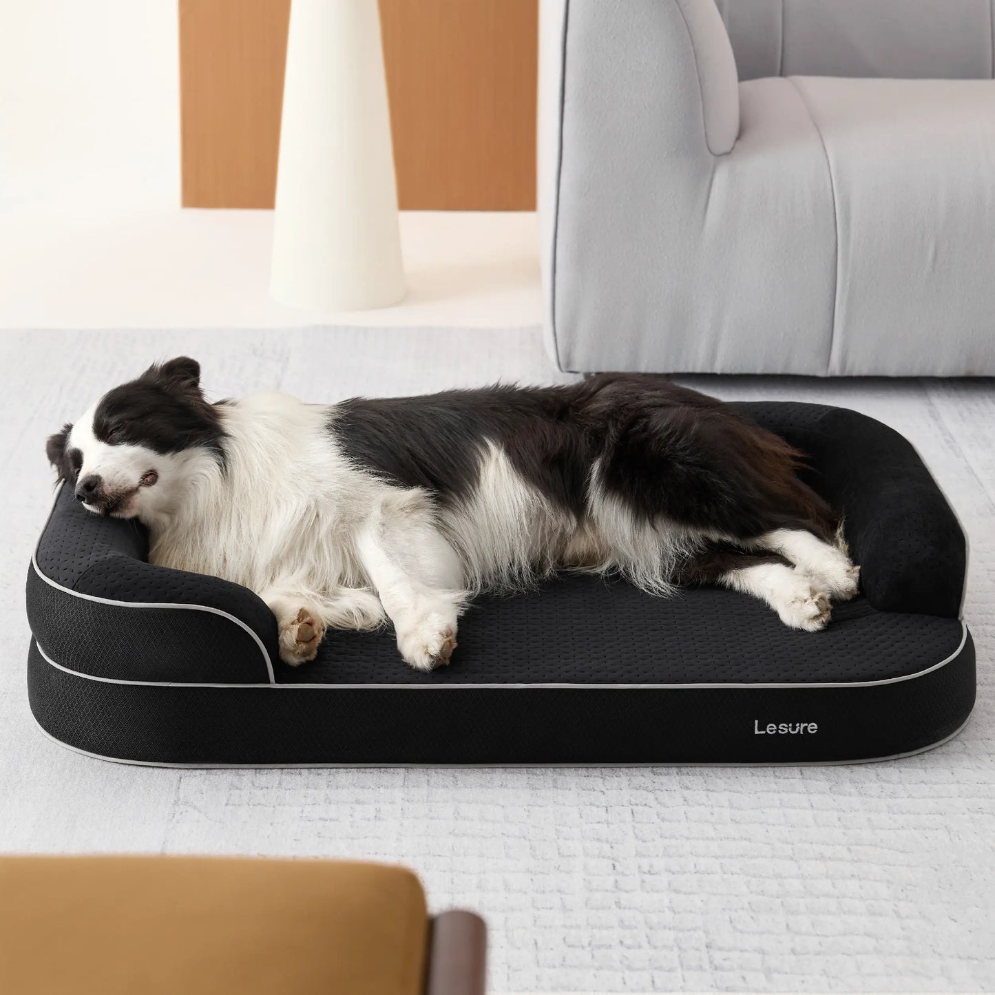 Lesure Realortho Dog Bed - Premium Orthopedic Support for Large & Senior Dogs with Waterproof Cover for Ultimate Comfort