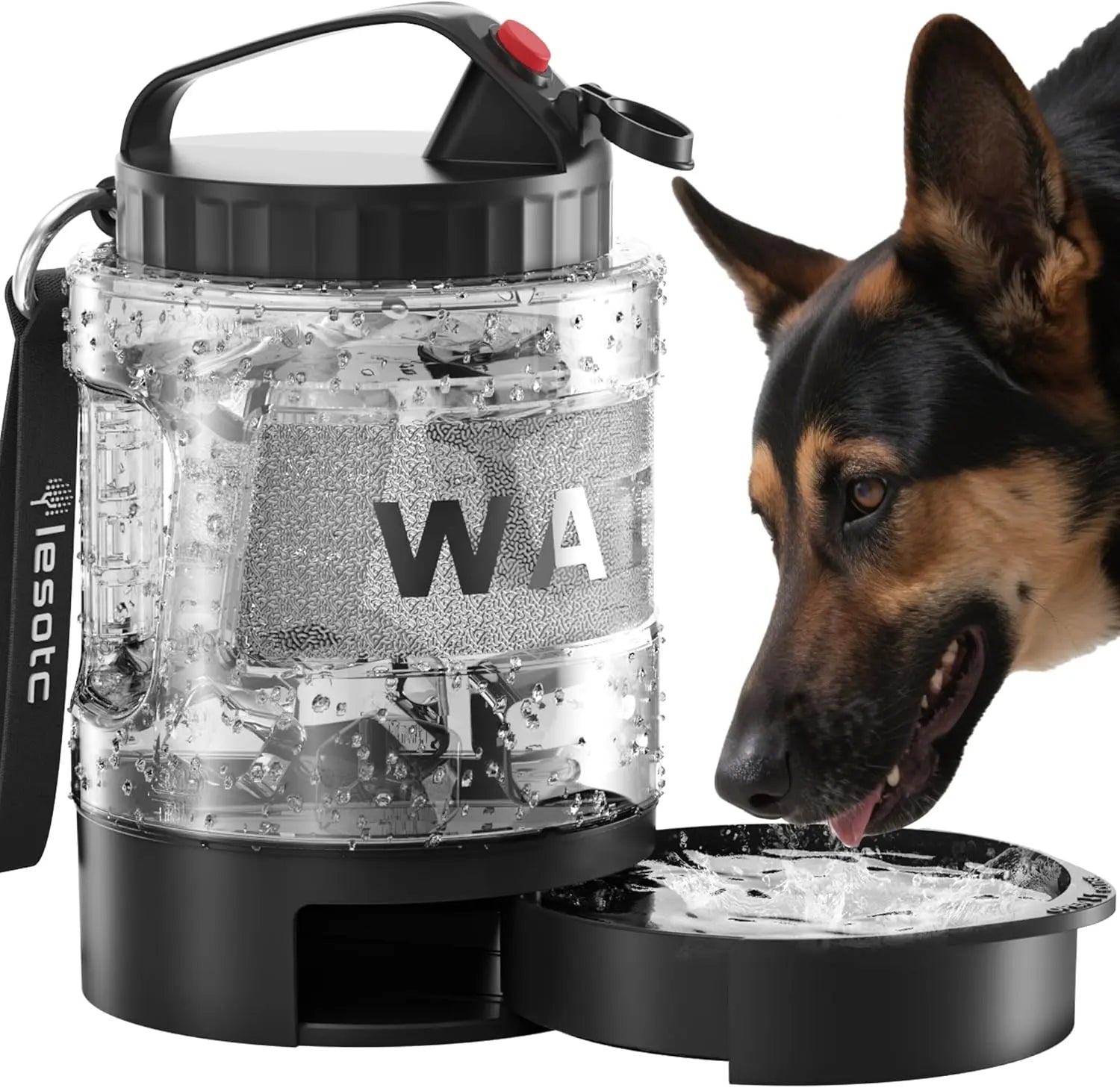 Stay Hydrated on Your Adventures with the Lesotc 77Oz Portable Dog Water Bottle Dispenser - Perfect for Hiking, Camping, and Travel!