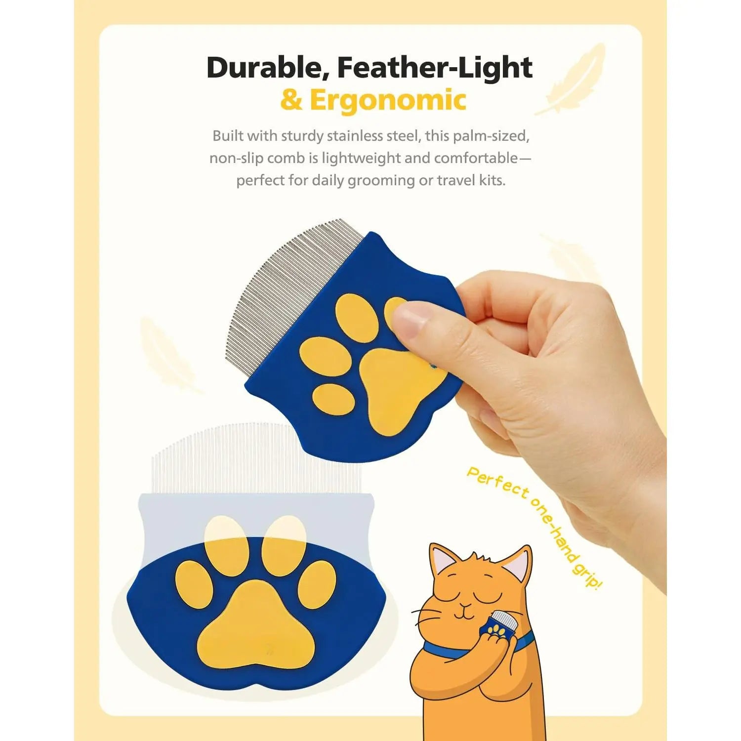 Ultimate Professional Eye Comb for Pets - Stainless Steel Tear Stain Remover for Cats and Dogs - Gentle Round-Head Grooming Tool for Easy Eye Gunk Removal