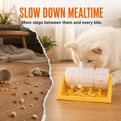 Engage Your Pet with the Smartwell 360-Degree Spin Action Dog Treat Dispenser - Interactive Puzzle Feeder with 3 Removable Chambers for Slow Feeding Fun!