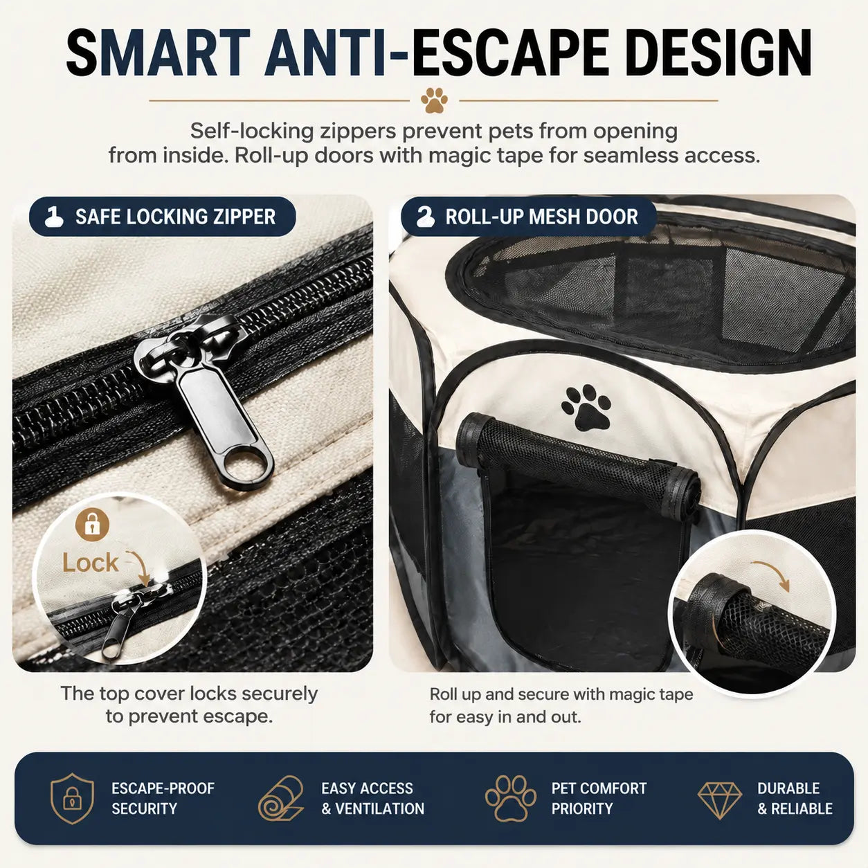 Ultimate Portable Pop-Up Pet Playpen for Small Dogs & Cats - Breathable Mesh & Durable Oxford Fabric for Indoor/Outdoor Fun with Convenient Carry Bag (Perfect for Rabbits)
