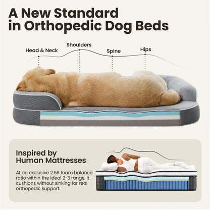 Lesure Realortho Dog Bed - Premium Orthopedic Support for Large & Senior Dogs with Waterproof Cover for Ultimate Comfort