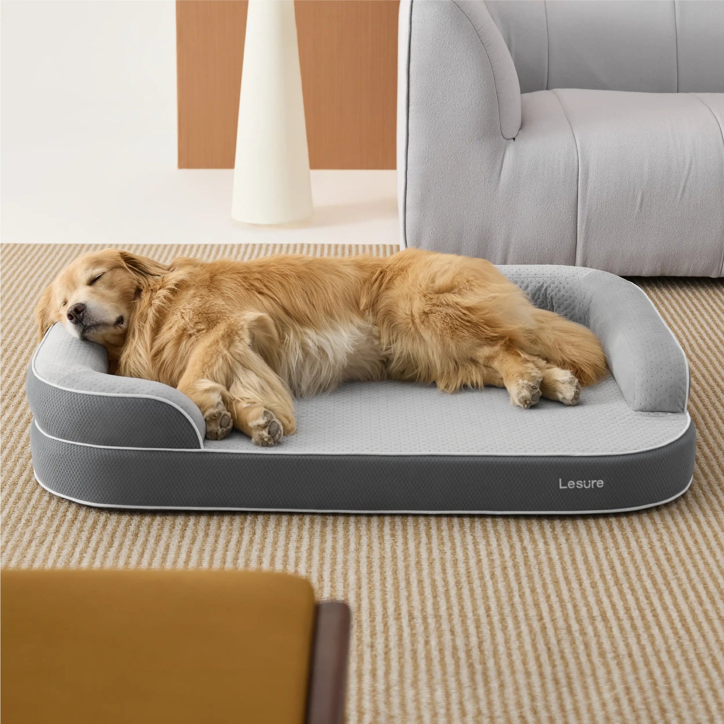 Lesure Realortho Dog Bed - Premium Orthopedic Support for Large & Senior Dogs with Waterproof Cover for Ultimate Comfort
