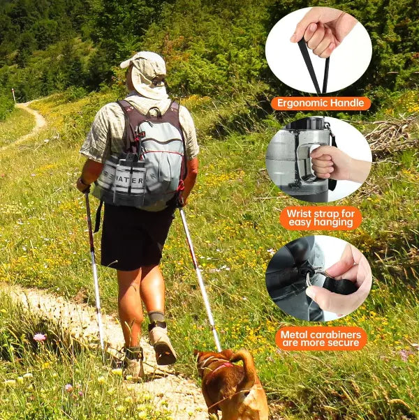 Stay Hydrated on Your Adventures with the Lesotc 77Oz Portable Dog Water Bottle Dispenser - Perfect for Hiking, Camping, and Travel!