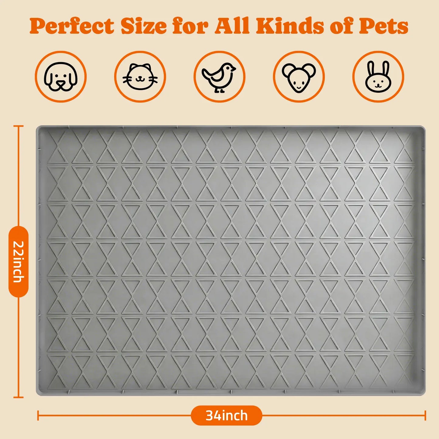 Pawtners 2-Pack Large Silicone Dog Feeding Mat - Waterproof, Non-Slip, Easy-Clean Design with Raised Edges for Ultimate Floor Protection