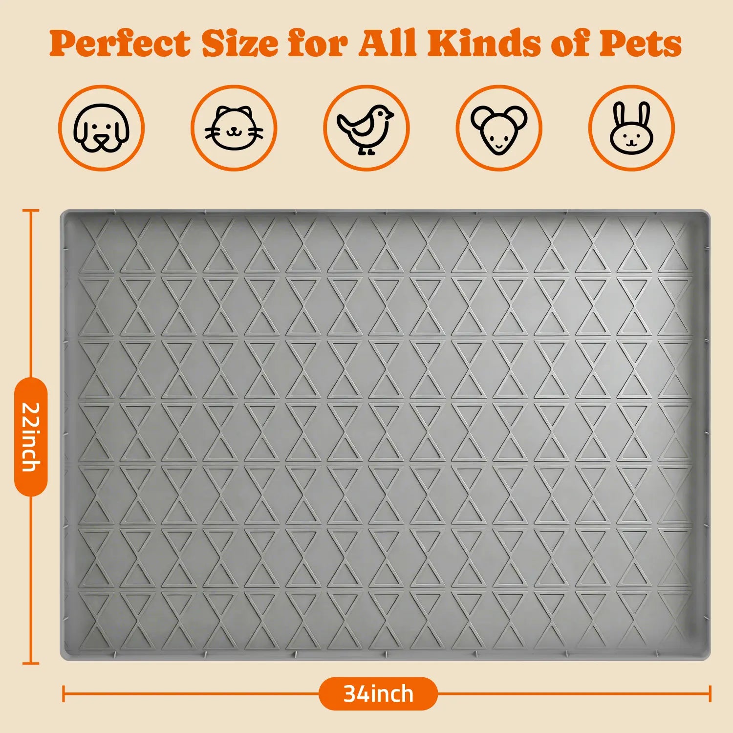 Pawtners 2-Pack Large Silicone Dog Feeding Mat - Waterproof, Non-Slip, Easy-Clean Design with Raised Edges for Ultimate Floor Protection