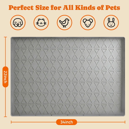 Pawtners 2-Pack Large Silicone Dog Feeding Mat - Waterproof, Non-Slip, Easy-Clean Design with Raised Edges for Ultimate Floor Protection