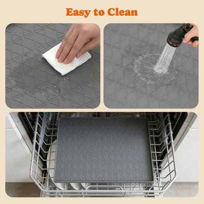 Pawtners 2-Pack Large Silicone Dog Feeding Mat - Waterproof, Non-Slip, Easy-Clean Design with Raised Edges for Ultimate Floor Protection