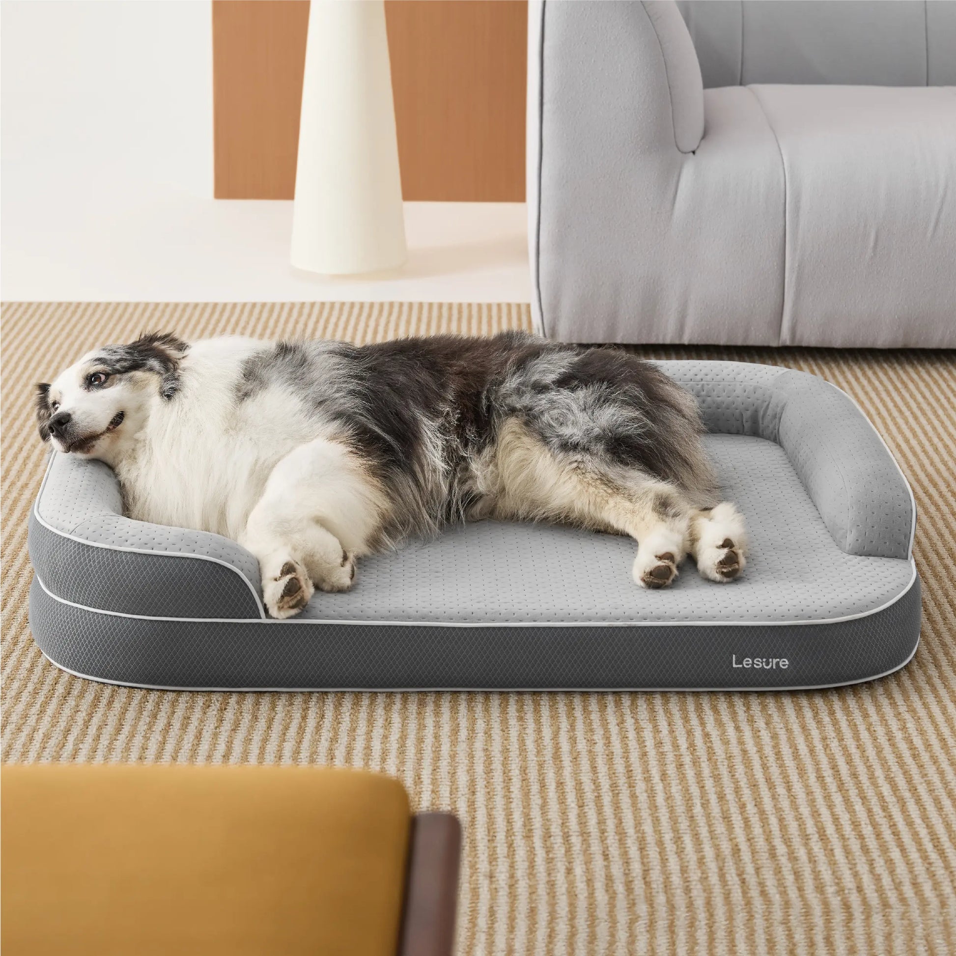 Lesure Realortho Dog Bed - Premium Orthopedic Support for Large & Senior Dogs with Waterproof Cover for Ultimate Comfort