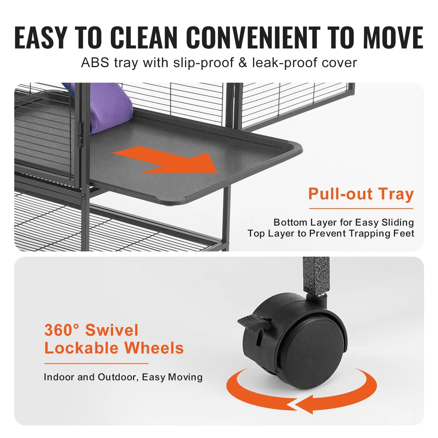 Discover the Vevor 36" Rolling Metal Mesh Ferret Enclosure - A Spacious 2-Tier Critter Cage with Ramps and Easy Mobility for Your Beloved Pets!