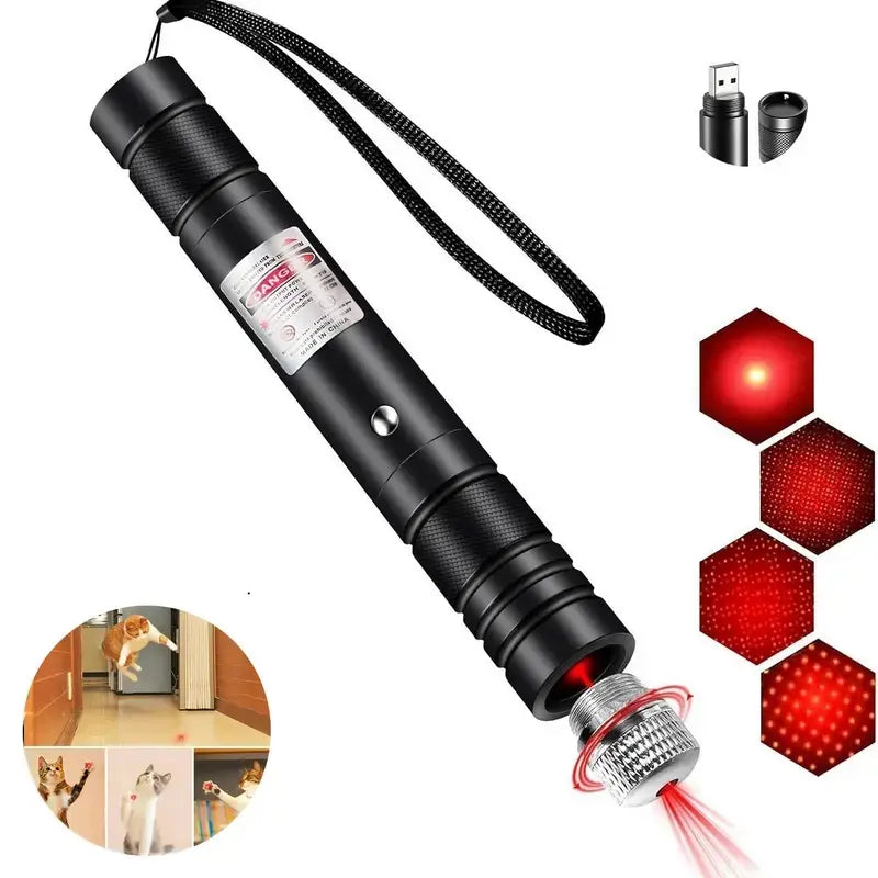 Powerful Rechargeable Green Laser Pointer & Line Light Flashlight - Perfect for Presentations, Outdoor Adventures, and Cat Playtime!