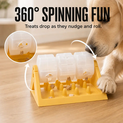 Engage Your Pet with the Smartwell 360-Degree Spin Action Dog Treat Dispenser - Interactive Puzzle Feeder with 3 Removable Chambers for Slow Feeding Fun!