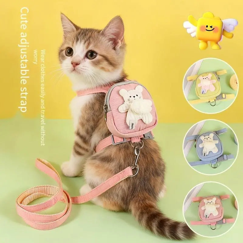 Adjustable Vest Harness for Small Cats & Kittens - Complete with Leash and Snack Pack for Outdoor Adventures