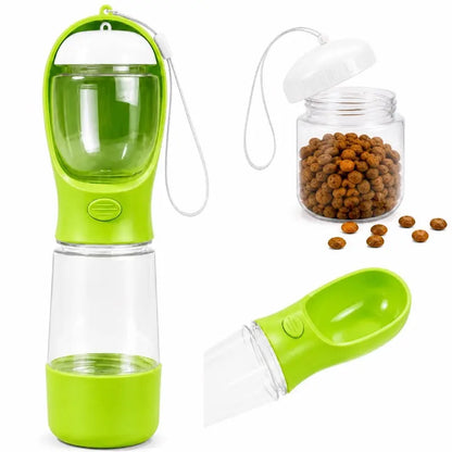 Ultimate 3-in-1 Portable Dog Water Bottle: Hydration, Nourishment, and Convenience for Your Adventures!