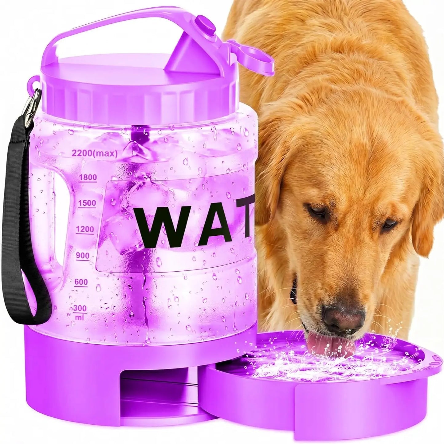 Stay Hydrated on Your Adventures with the Lesotc 77Oz Portable Dog Water Bottle Dispenser - Perfect for Hiking, Camping, and Travel!