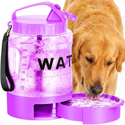Stay Hydrated on Your Adventures with the Lesotc 77Oz Portable Dog Water Bottle Dispenser - Perfect for Hiking, Camping, and Travel!