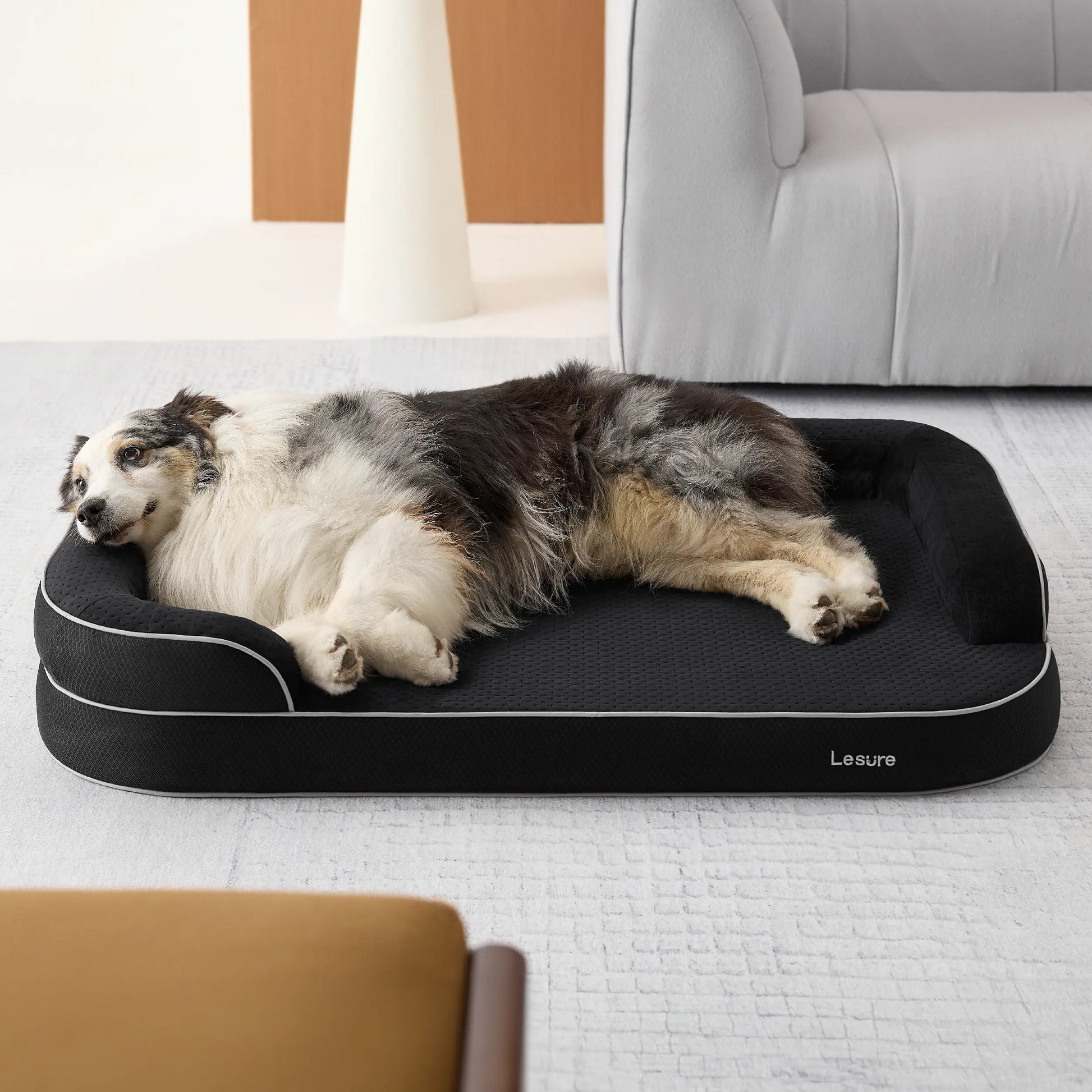 Lesure Realortho Dog Bed - Premium Orthopedic Support for Large & Senior Dogs with Waterproof Cover for Ultimate Comfort