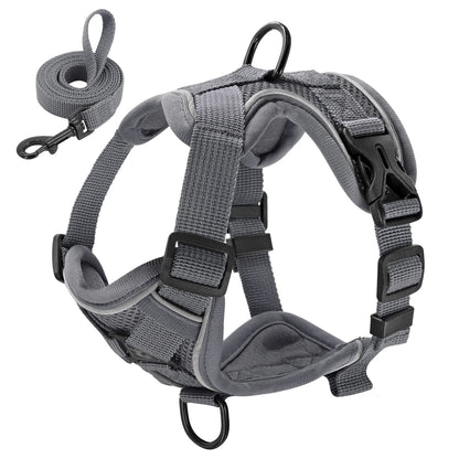 Reflective Mesh Dog Harness and Leash Set - Comfortable and Secure Vest for Small to Medium Dogs, Perfect for Walks in All Seasons!