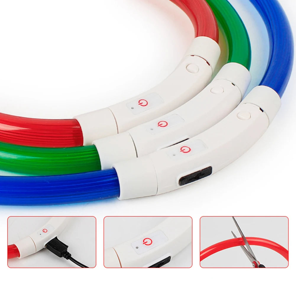 Illuminate Your Pup's Night Walks with Our Rechargeable Glow Dog Collars - Available in S, M, L Sizes!