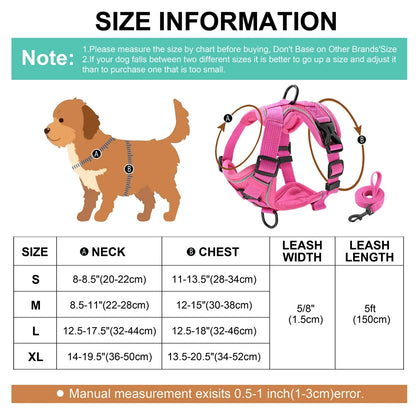 Reflective Mesh Dog Harness and Leash Set - Comfortable and Secure Vest for Small to Medium Dogs, Perfect for Walks in All Seasons!