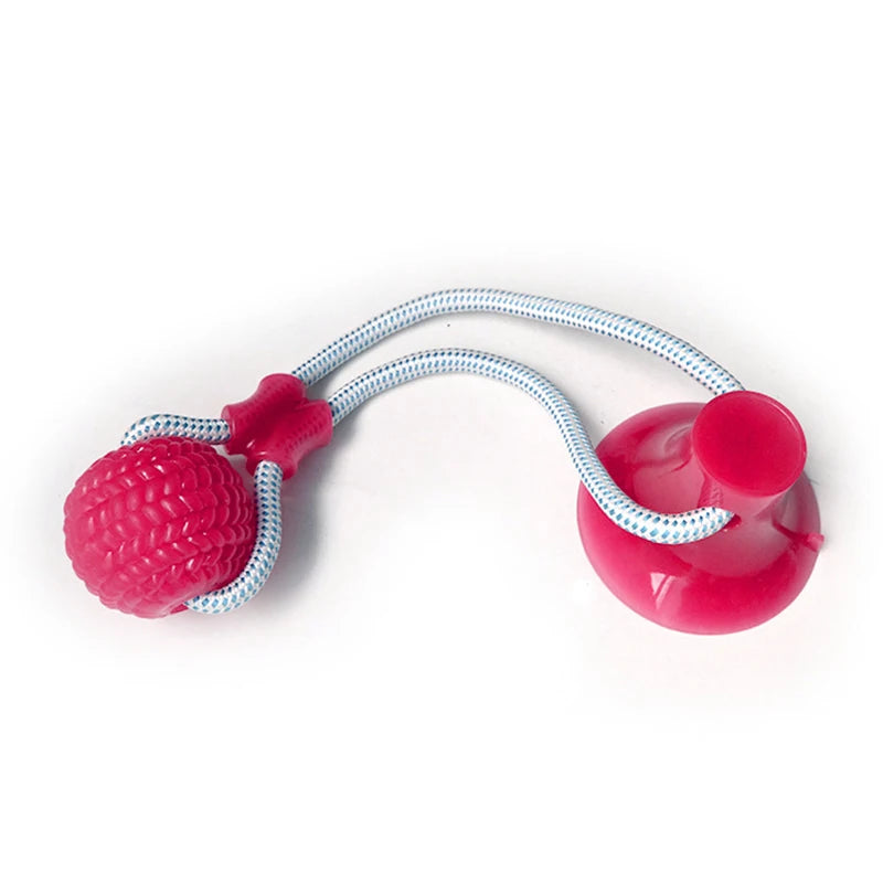 Ultimate Interactive Suction Cup Dog Toy - TPR Molar Bite Ball with Elastic Ropes for Chewing and Dental Health