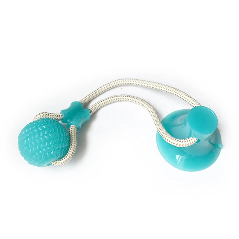 Ultimate Interactive Suction Cup Dog Toy - TPR Molar Bite Ball with Elastic Ropes for Chewing and Dental Health