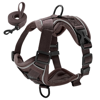 Reflective Mesh Dog Harness and Leash Set - Comfortable and Secure Vest for Small to Medium Dogs, Perfect for Walks in All Seasons!