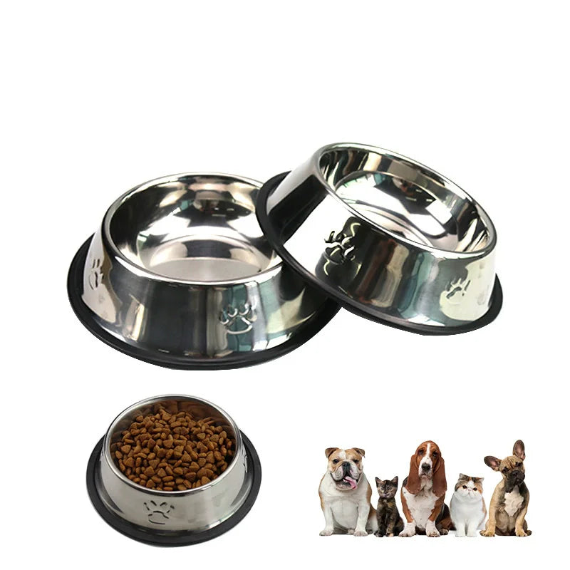 Paw-Safe Stainless Steel Dog Bowl - Skidproof Anti-Ant Design, Perfect for All Breeds, Available in 6 Sizes