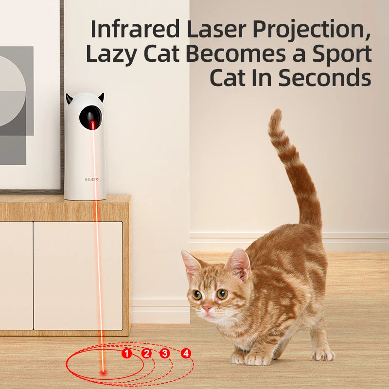 Exciting Automatic Cat Toy: Interactive Smart LED Laser Teaser for Indoor Play with Your Feline Friend