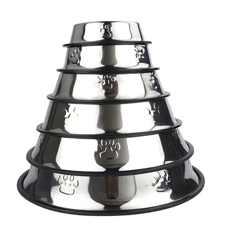 Paw-Safe Stainless Steel Dog Bowl - Skidproof Anti-Ant Design, Perfect for All Breeds, Available in 6 Sizes