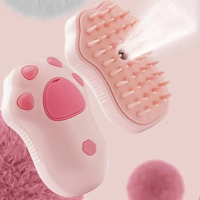 3-in-1 Electric Pet Grooming Brush with Steam Spray - Effortless Cat & Dog Hair Removal and Massage Comb