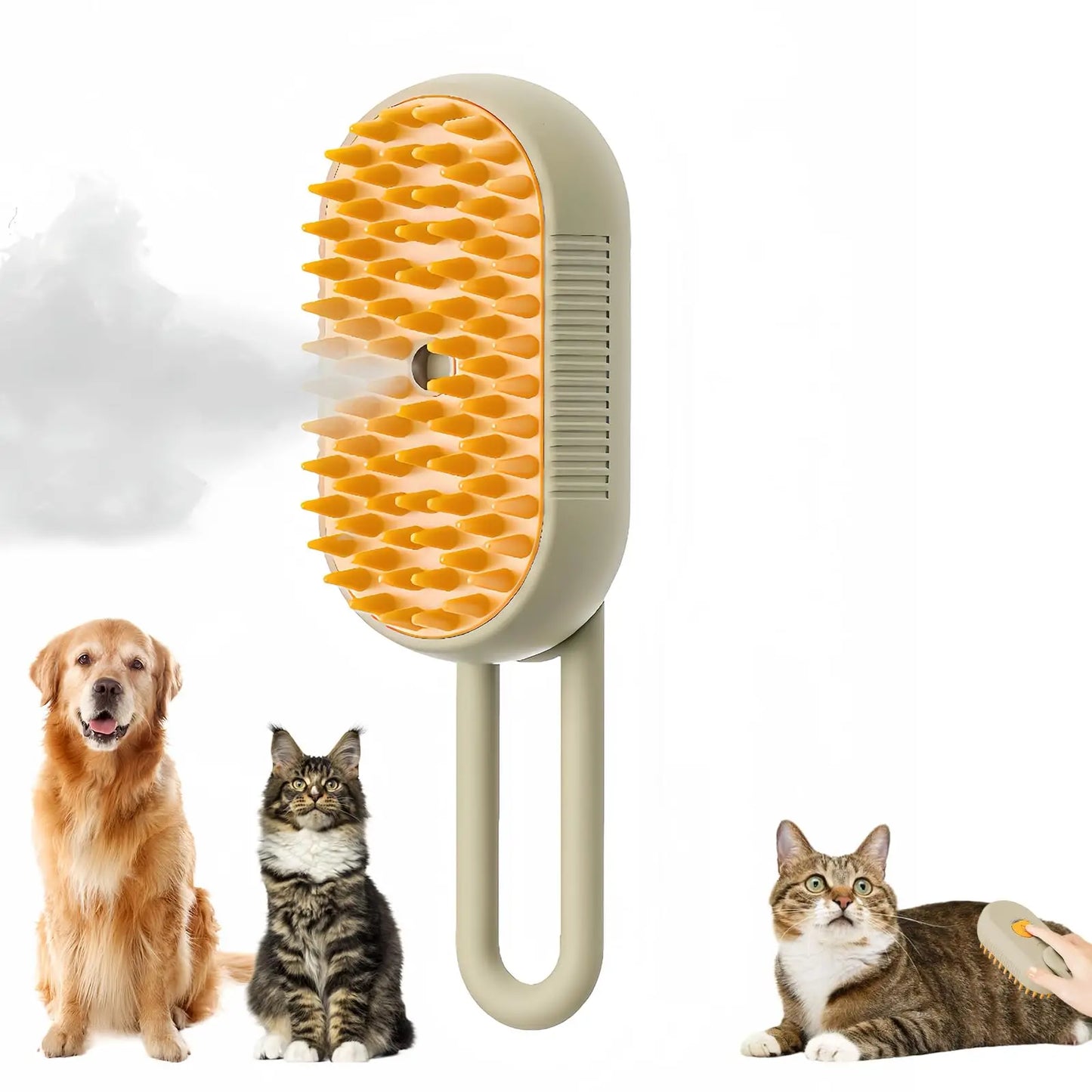 3-in-1 Electric Pet Grooming Brush with Steam Spray - Effortless Cat & Dog Hair Removal and Massage Comb