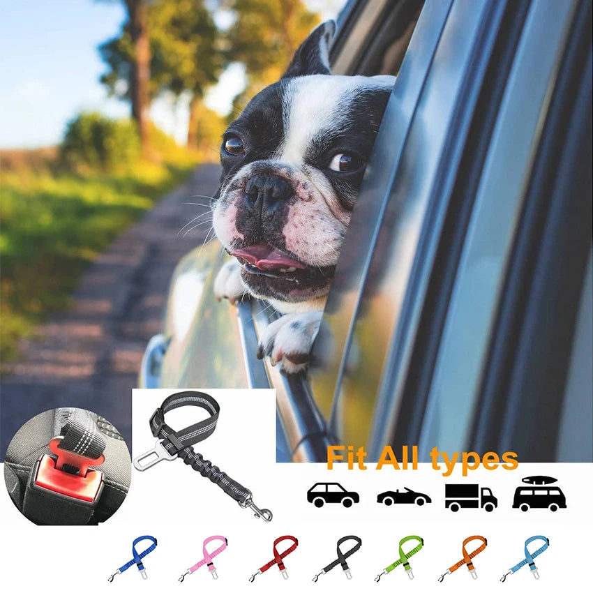 Secure Your Pet's Safety with Our Adjustable Dog Car Seat Belt - Perfect for Travel!