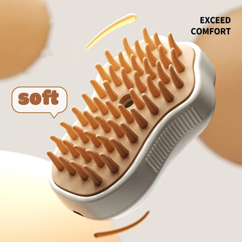 3-in-1 Electric Pet Grooming Brush with Steam Spray - Effortless Cat & Dog Hair Removal and Massage Comb