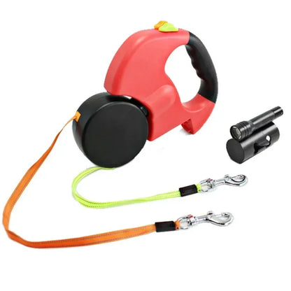 LED Automatic Retractable Dog Leash for Two - Control Your Pups with Ease!