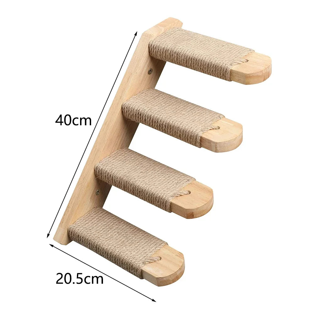 Elevate Your Cat's Playtime with Our Stylish Wall Climbing Shelf - A Multifunctional Ladder, Scratching Post, and Cozy Hiding House in One!