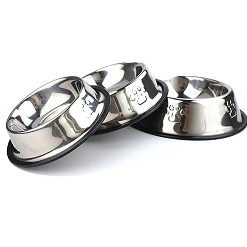 Paw-Safe Stainless Steel Dog Bowl - Skidproof Anti-Ant Design, Perfect for All Breeds, Available in 6 Sizes