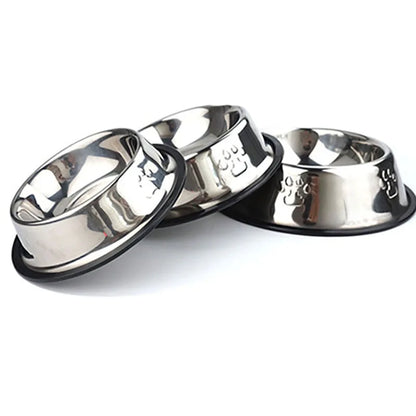 Paw-Safe Stainless Steel Dog Bowl - Skidproof Anti-Ant Design, Perfect for All Breeds, Available in 6 Sizes