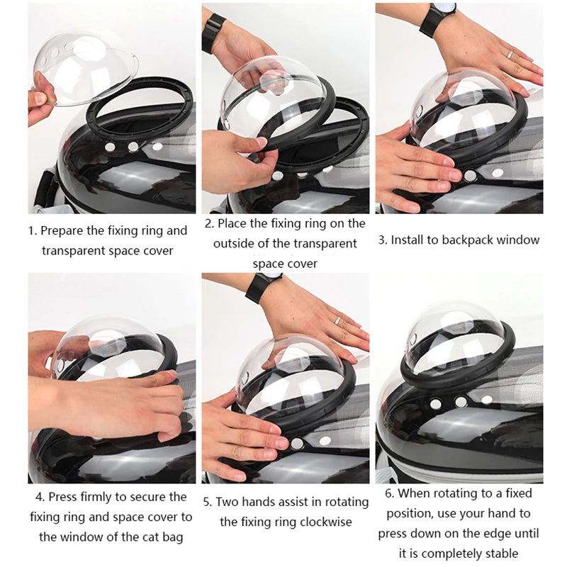 Transparent Space Capsule Cat Carrier Backpack - Breathable, Portable, and Perfect for Travel with Your Pet