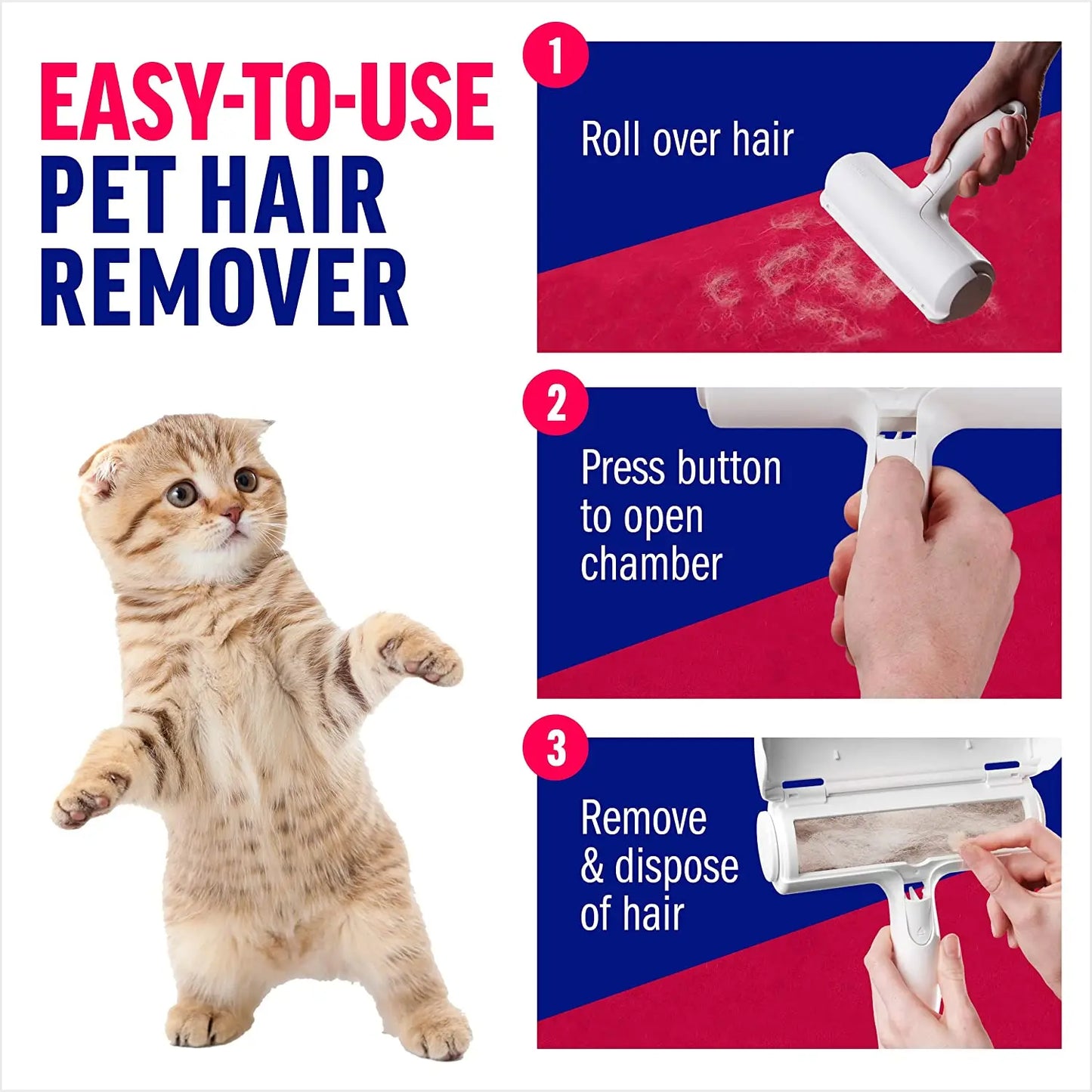Transform Your Cleaning Routine with the Ultimate Pet Hair Remover Roller - Effortlessly Banish Dog & Cat Fur from Furniture!