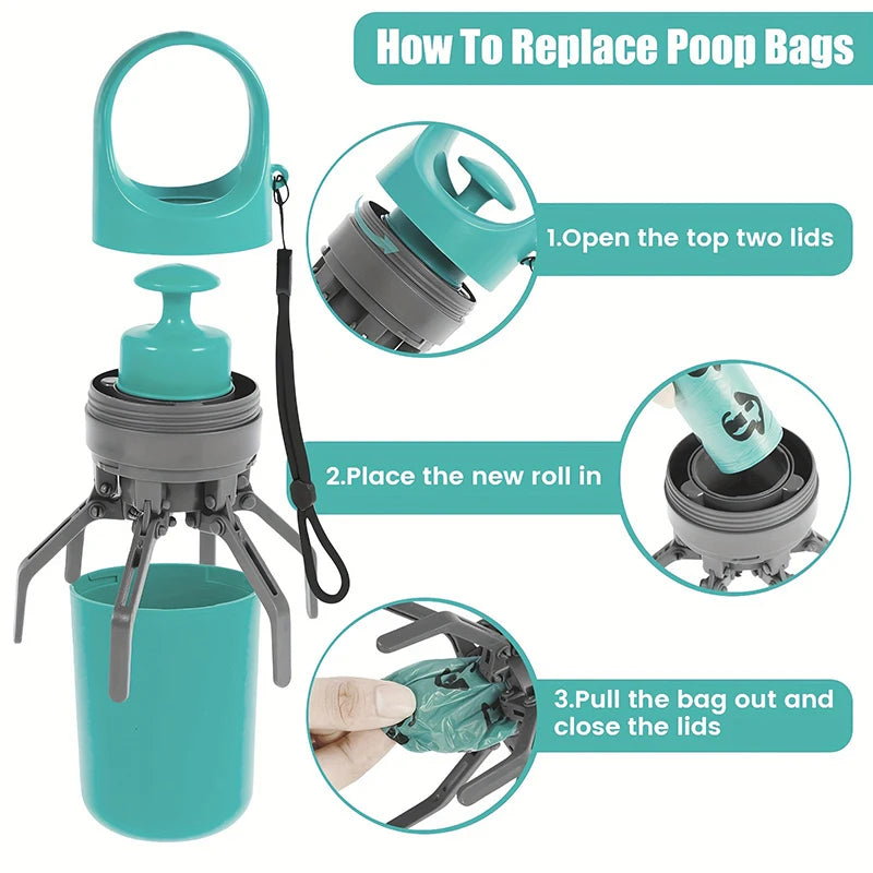 Effortless Outdoor Clean-Up with the Portable Dog Pooper Scooper – Built-In Garbage Bag & No-Touch Design for Hassle-Free Pet Waste Disposal