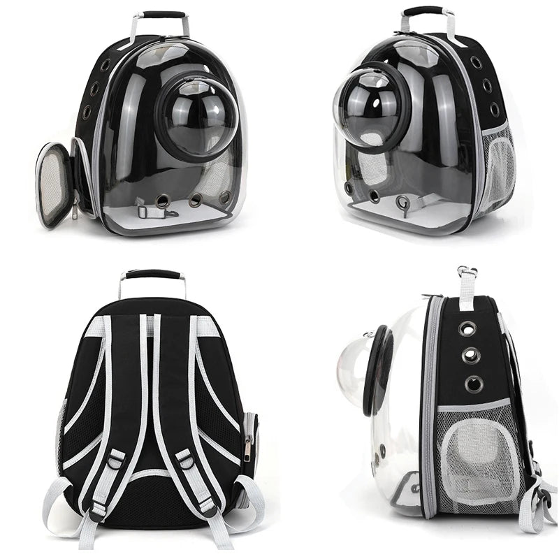 Transparent Space Capsule Cat Carrier Backpack - Breathable, Portable, and Perfect for Travel with Your Pet